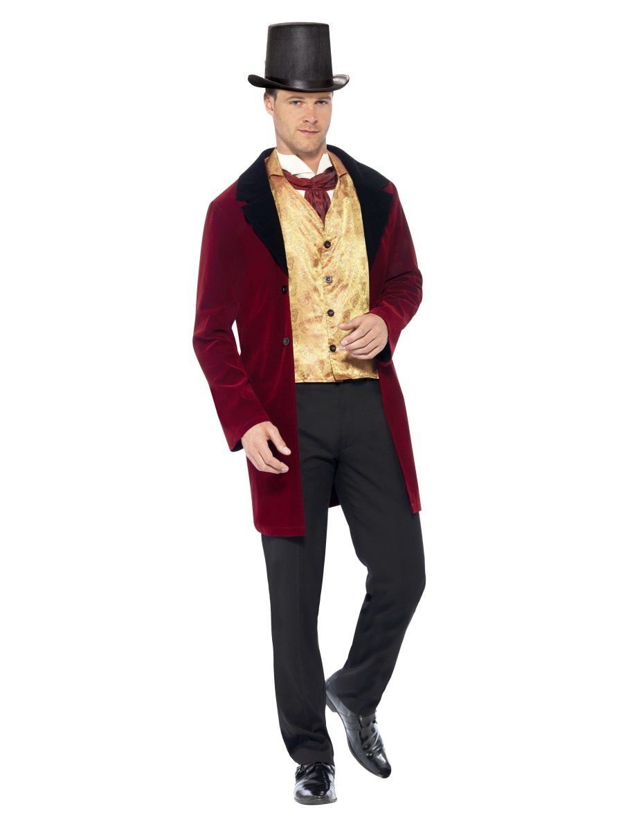 Deluxe Edwardian Gent Costume, Red - M