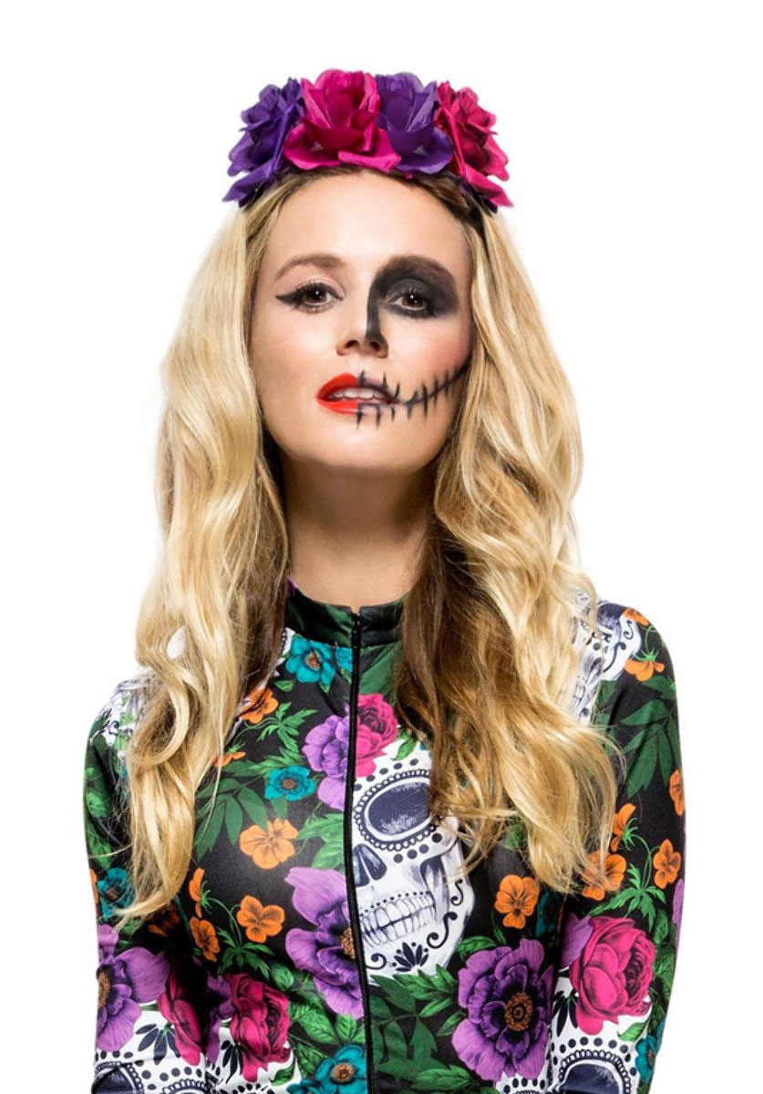 Day of the Dead Rose Headband, Multi-Coloured